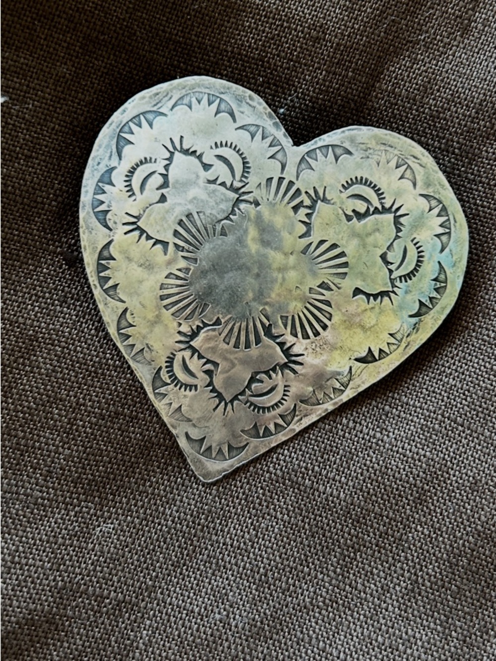 Sterling silver engraved heart shaped pen. Signed by artist
